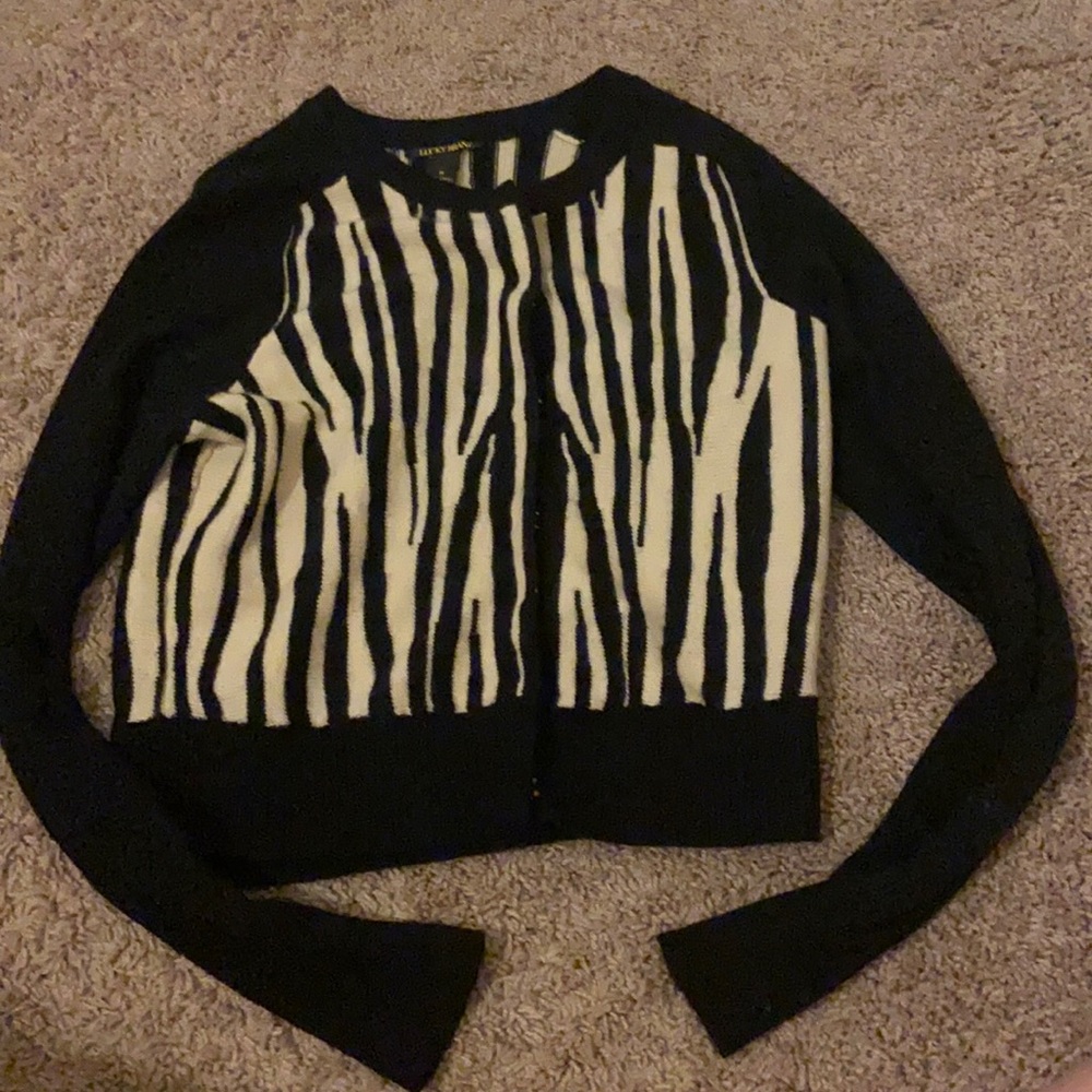 A black and white sweater